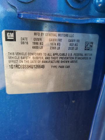 2017 CHEVROLET VOLT LT 1G1RC6S53HU126649
