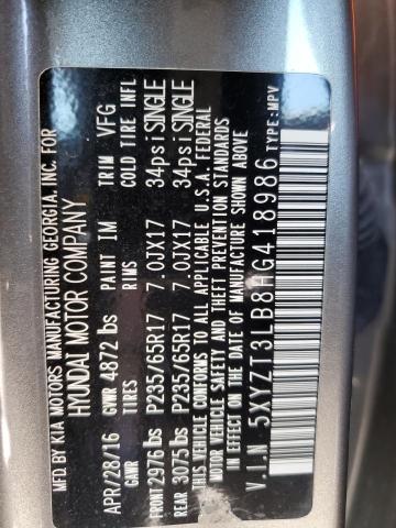 2017 HYUNDAI SANTA FE S 5XYZT3LB8HG418986