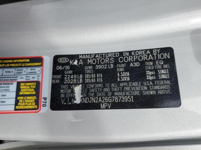 2016 KIA SOUL KNDJN2A26G7873951