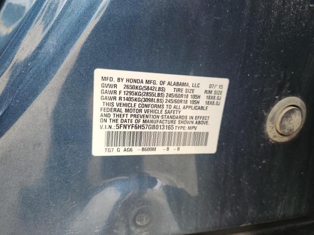 2016 HONDA PILOT EXL - 5FNYF6H57GB013165