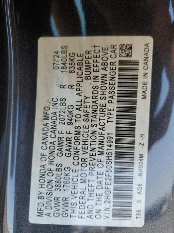 2025 HONDA CIVIC SPOR 2HGFE2F50SH514991