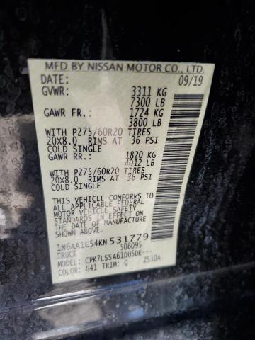 2019 NISSAN TITAN SV 1N6AA1E54KN531779