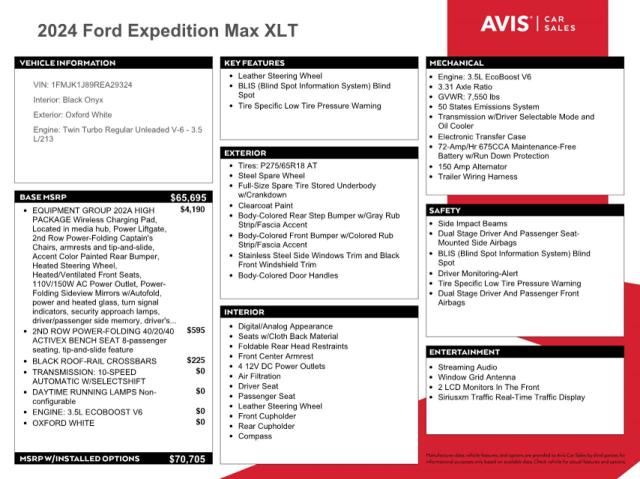 2024 FORD EXPEDITION 1FMJK1J89REA29324