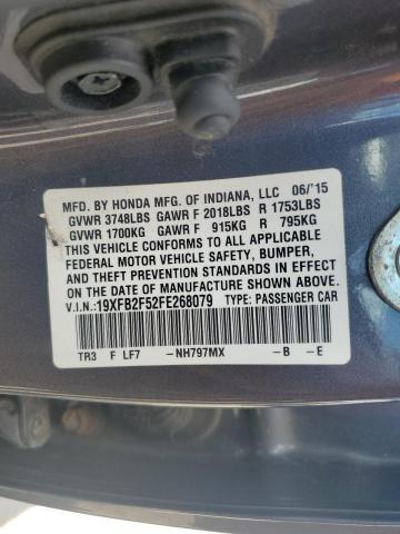 2015 HONDA CIVIC LX 19XFB2F52FE268079