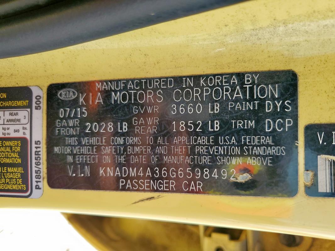 2016 KIA RIO LX - KNADM4A36G6598492