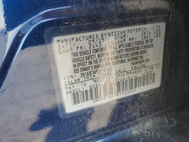 2019 NISSAN SENTRA S 3N1AB7AP7KY415251