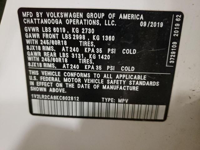 2019 VOLKSWAGEN ATLAS SE - 1V2LR2CA8KC602812