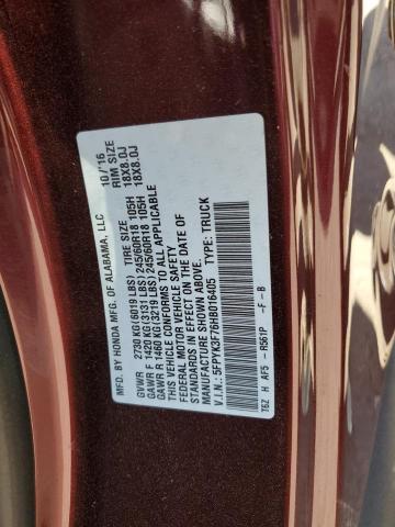 2017 HONDA RIDGELINE RTL - 5FPYK3F76HB016405