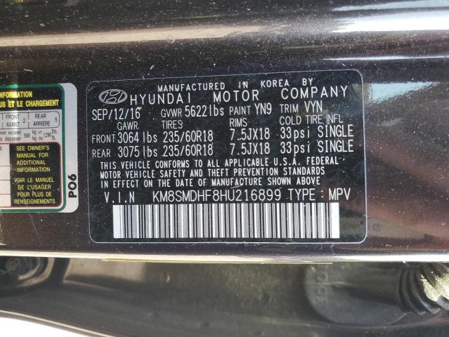 2017 HYUNDAI SANTA FE S - KM8SMDHF8HU216899