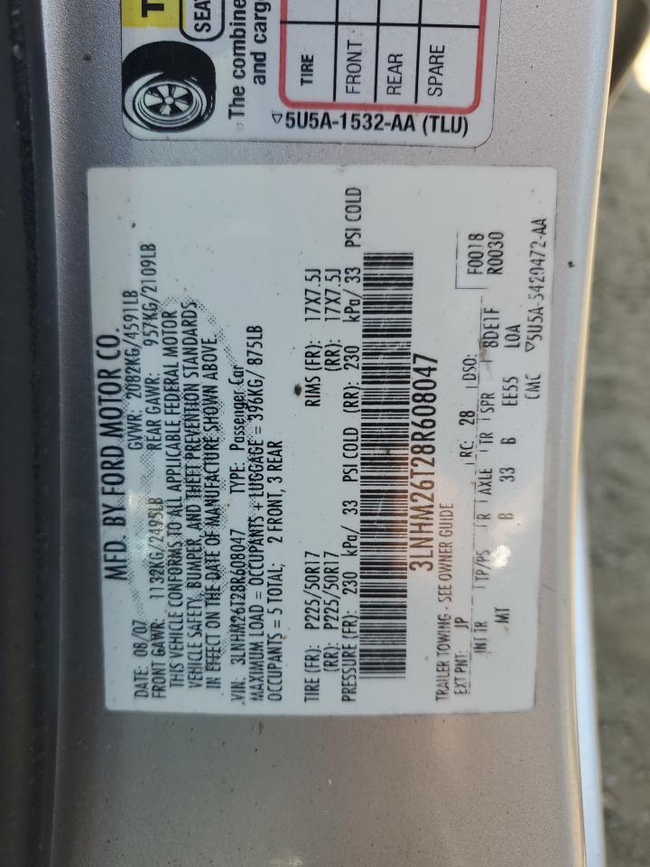 Lot #3302797908 2008 LINCOLN MKZ