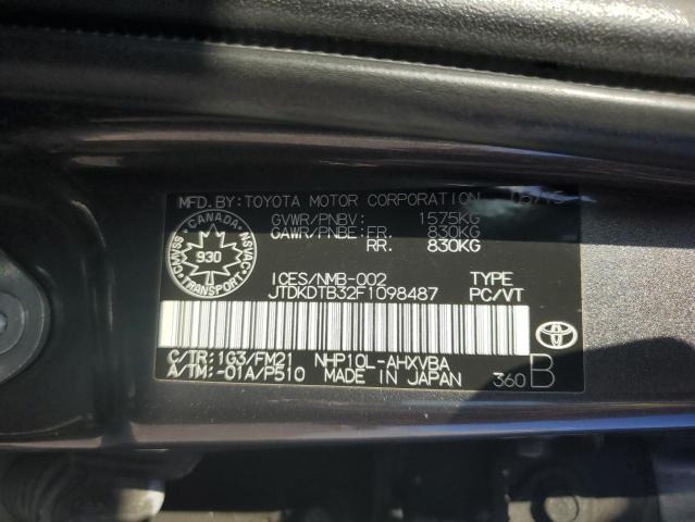 2015 TOYOTA PRIUS C JTDKDTB32F1098487