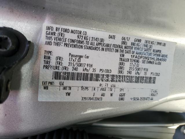 2017 FORD FOCUS SEL 1FADP3M21HL264550