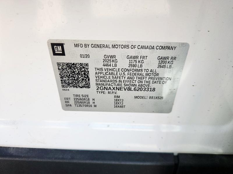 2020 CHEVROLET EQUINOX PR - 2GNAXNEV8L6203318