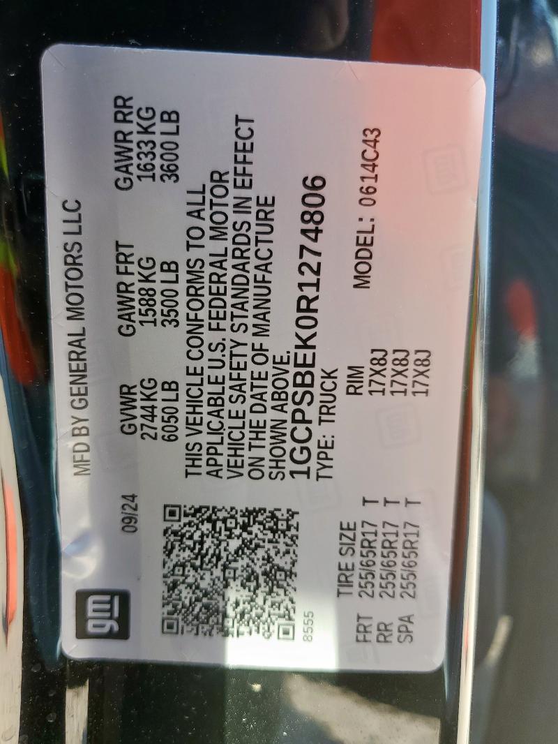 2024 CHEVROLET COLORADO - 1GCPSBEK0R1274806
