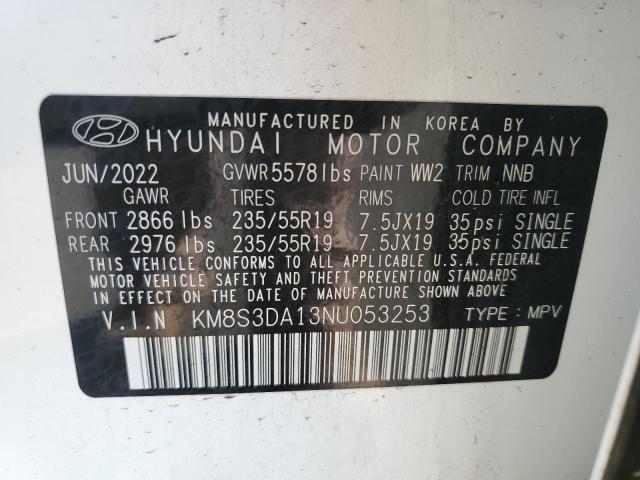 2022 HYUNDAI SANTA FE S KM8S3DA13NU053253