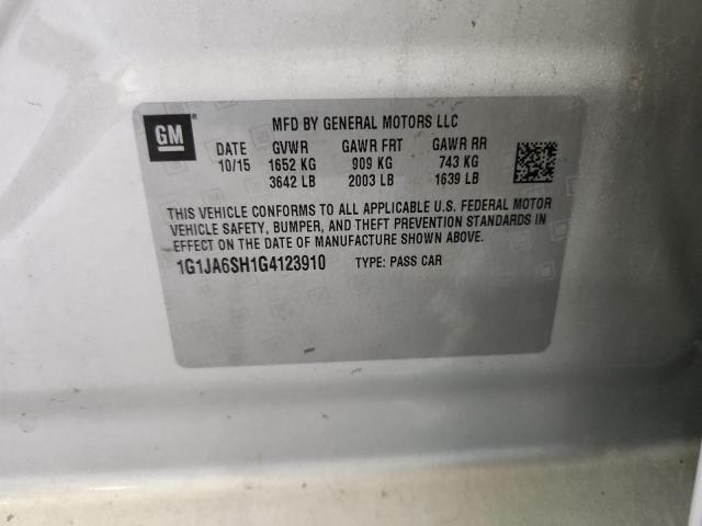 2016 CHEVROLET SONIC LS 1G1JA6SH1G4123910