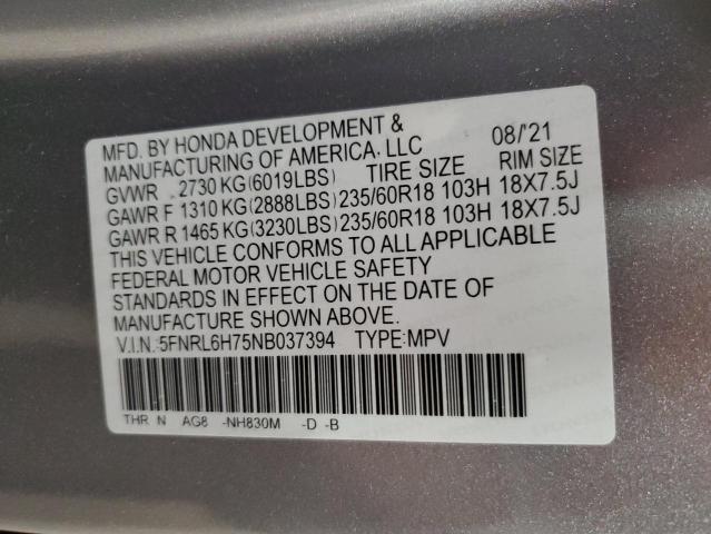 2022 HONDA ODYSSEY EX 5FNRL6H75NB037394