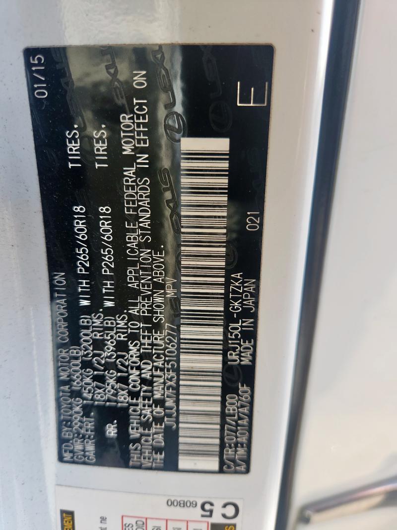 2015 LEXUS GX 460 PRE JTJJM7FX3F5106277