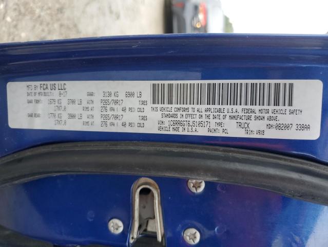 2018 RAM 1500 SLT 1C6RR6GT6JS105171