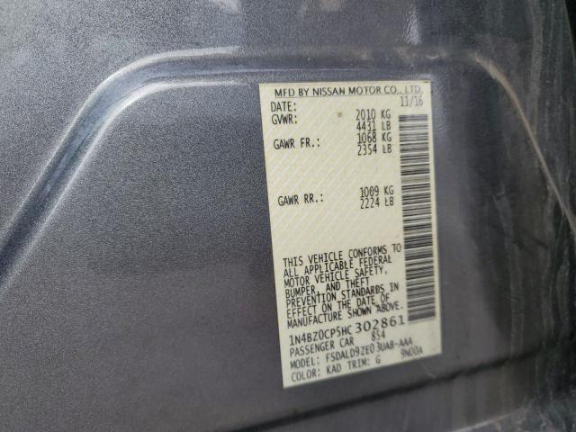 2017 NISSAN LEAF S 1N4BZ0CP5HC302861