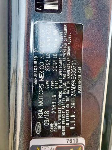 2019 KIA FORTE FE 3KPF24AD9KE035711