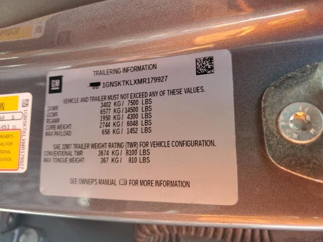 2021 CHEVROLET TAHOE K150 1GNSKTKLXMR179927