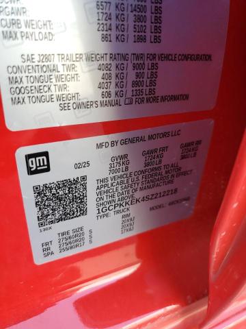 2025 CHEVROLET SILVERADO - 1GCPKKEK4SZ212218