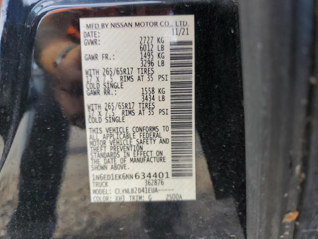 2022 NISSAN FRONTIER S - 1N6ED1EK6NN634401