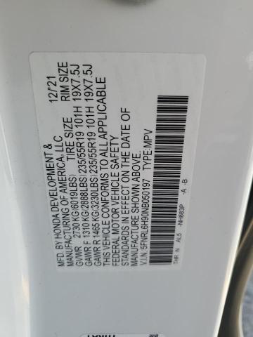 2022 HONDA ODYSSEY EL 5FNRL6H90NB050197