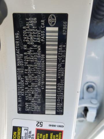 2018 TOYOTA CAMRY L 4T1B11HK6JU604708