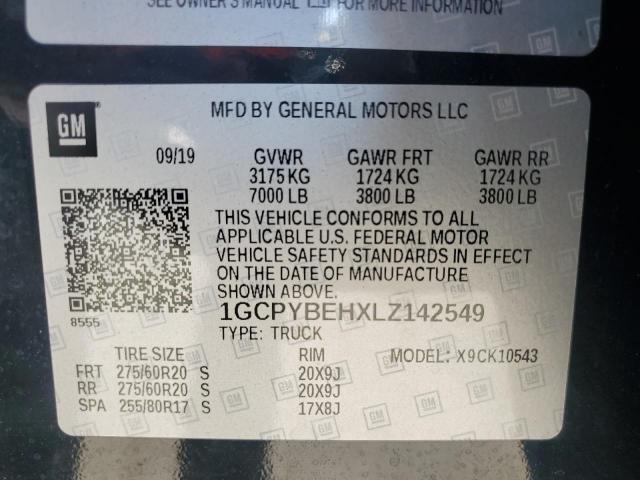 2020 CHEVROLET SILVERADO K1500 CUSTOM 1GCPYBEHXLZ142549