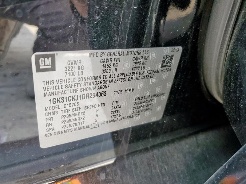 2016 GMC YUKON DENA - 1GKS1CKJ1GR294063