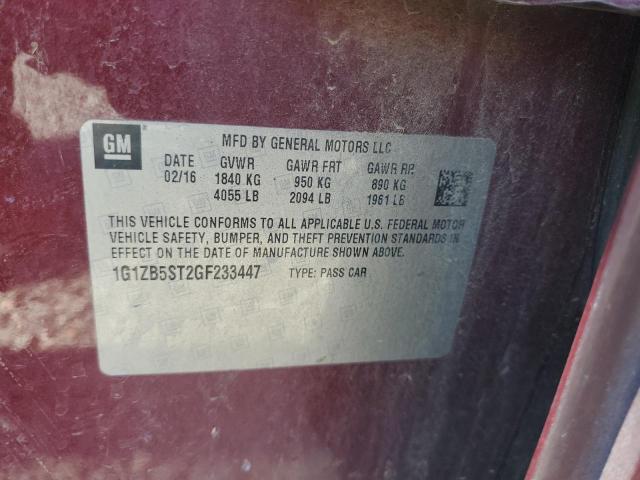 2016 CHEVROLET MALIBU LS - 1G1ZB5ST2GF233447