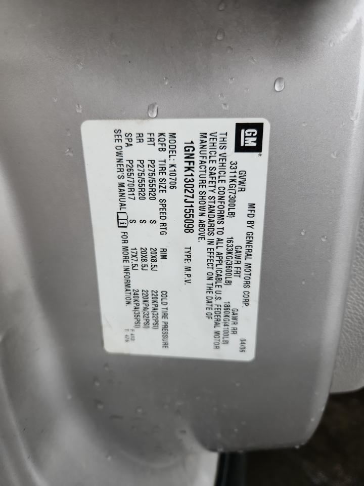 Lot #3292904577 2007 CHEVROLET TAHOE K150