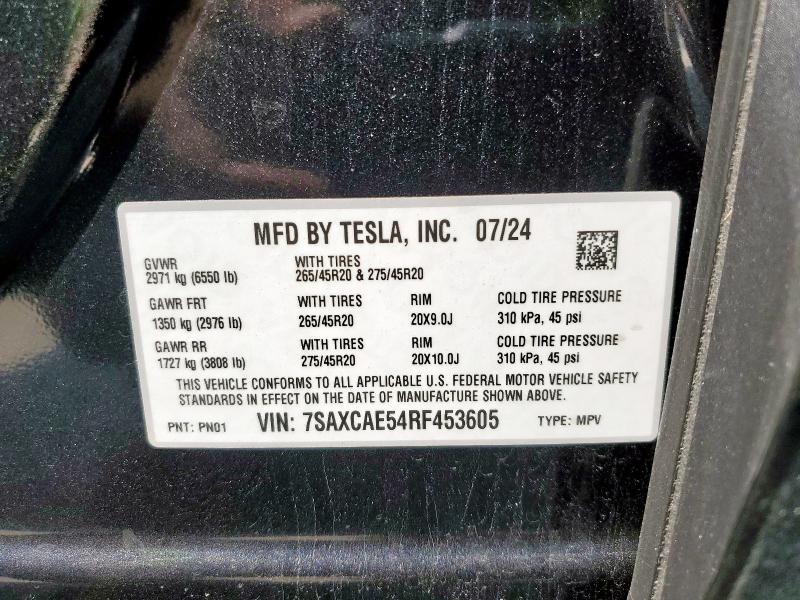 2024 TESLA MODEL X 7SAXCAE54RF453605