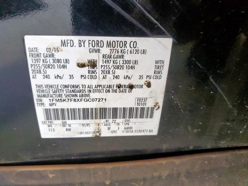 2015 FORD EXPLORER L - 1FM5K7F8XFGC07271