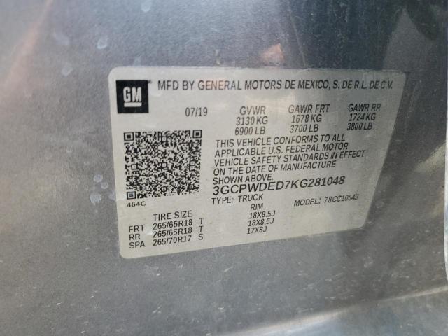 2019 CHEVROLET SILVERADO - 3GCPWDED7KG281048