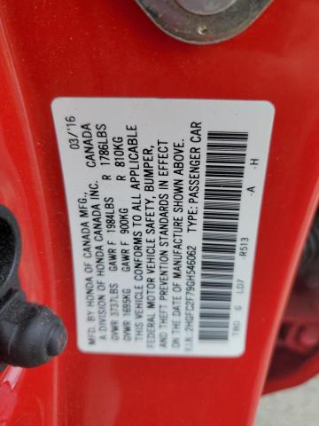 2016 HONDA CIVIC EX 2HGFC2F79GH546062
