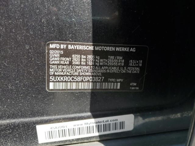 2015 BMW X5 XDRIVE35I 5UXKR0C58F0P03827