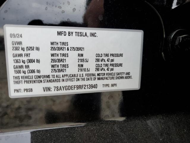 2024 TESLA MODEL Y 7SAYGDEF9RF213940
