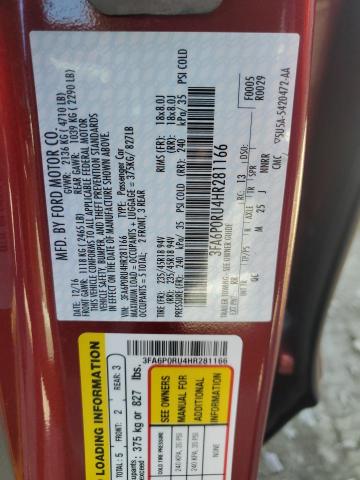 2017 FORD FUSION HYB 3FA6P0RU4HR281166