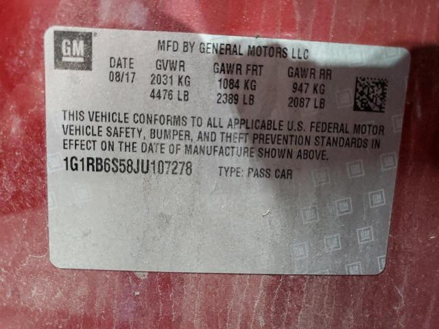 2018 CHEVROLET VOLT PREMI 1G1RB6S58JU107278