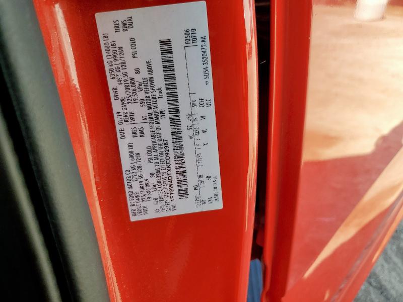 2019 FORD F450 SUPER 1FT8W4DTXKED92987