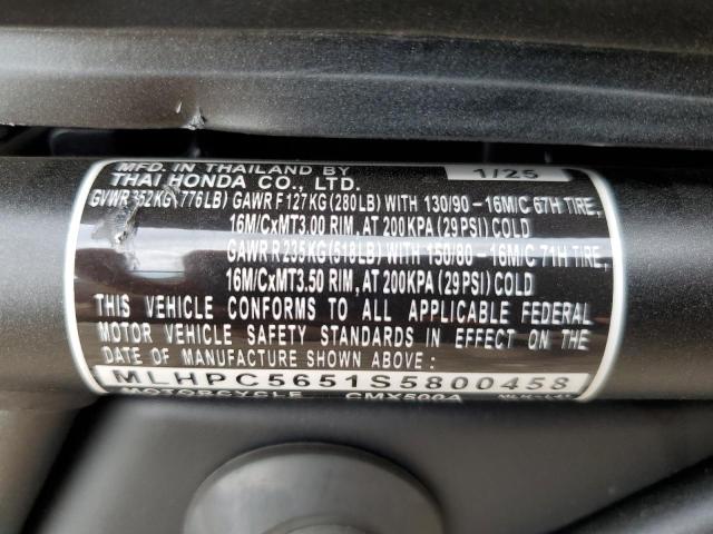 2025 HONDA CMX500 A MLHPC5651S5800458