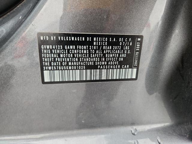 2019 VOLKSWAGEN JETTA SEL 3VWE57BU5KM081025