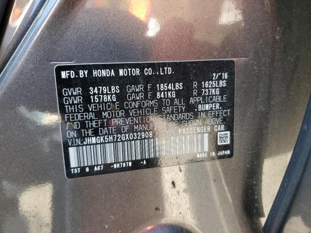 2016 HONDA FIT EX - JHMGK5H72GX032908