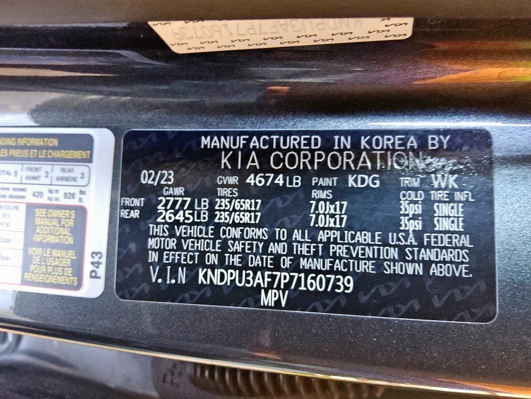 2023 KIA SPORTAGE L KNDPU3AF7P7160739