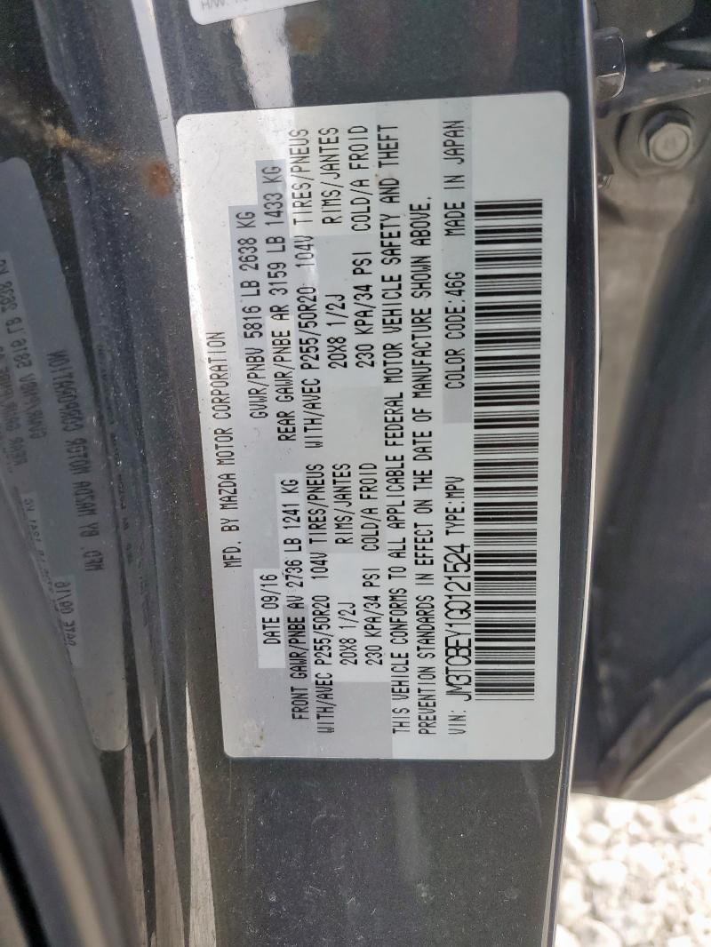 2016 MAZDA CX-9 SIGNA JM3TCBEY1G0121524