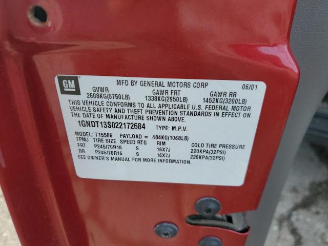 2002 CHEVROLET TRAILBLAZE #3258959022