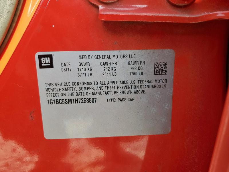 2017 CHEVROLET CRUZE LS 1G1BC5SM1H7268807